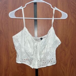 White Zaful Cropped Tank Top